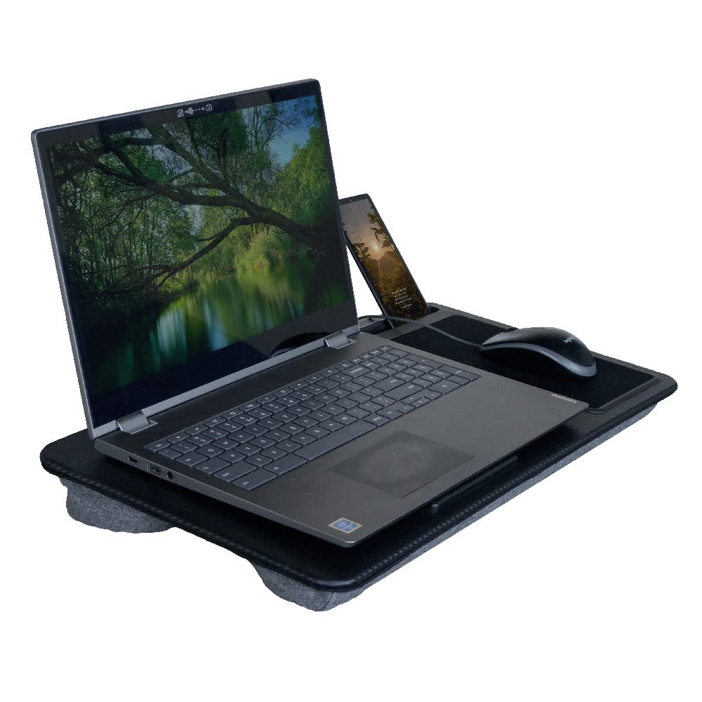 Vivol Laptopunterlage für Bett mit Mausunterlage - Laptop Kissen für max. 17 Zoll Notebook - Inkl. Telfonhalter
