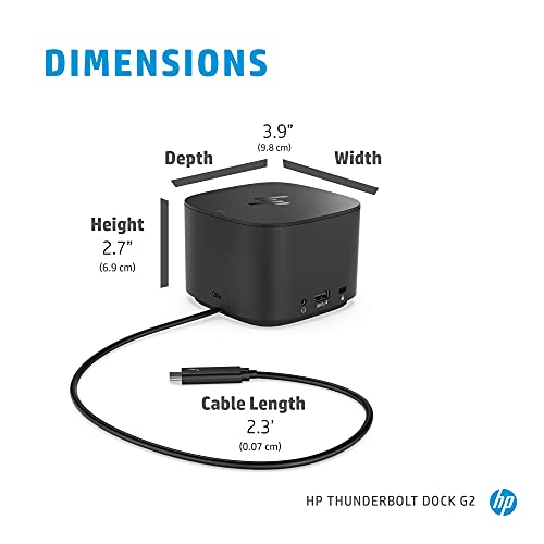 HP Thunderbolt Dock G2 (2UK37AA#ABA) Dockingstation Port Replicator (Zertifiziert generalüberholt)