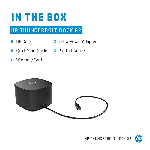 HP Thunderbolt Dock G2 (2UK37AA#ABA) Dockingstation Port Replicator (Zertifiziert generalüberholt)