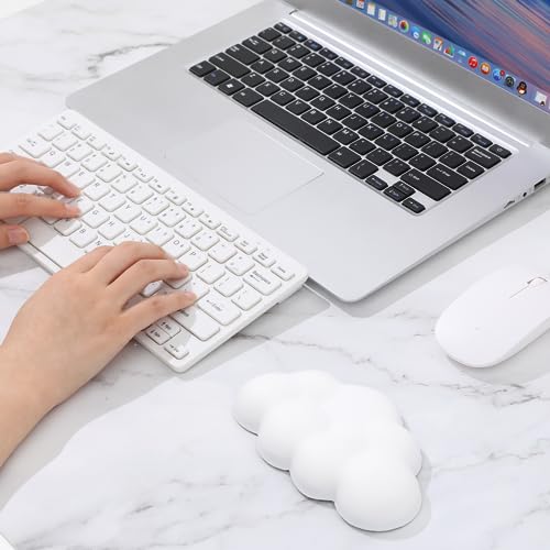 KALIONE 1 Stück Maus-Handgelenkauflage, Cloud-Maus-Handgelenkauflage, Maus-Handgelenkstütze mit Rutschfester Unterseite, Geeignet für Desktop-Computer, Laptop-Computer, Schule, Büro, Zuhause (Weiß)