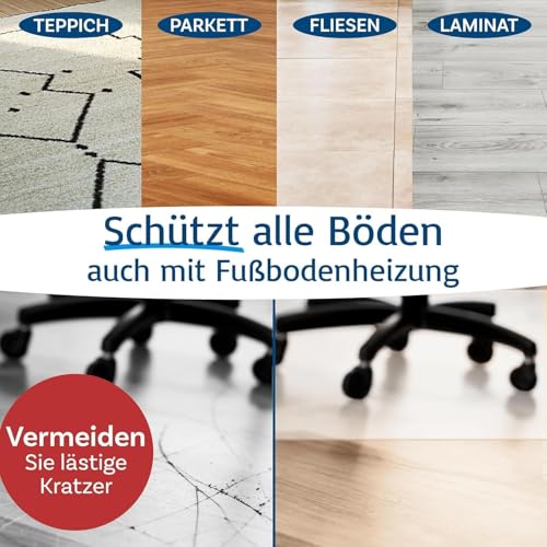 KARAT Bodenschutzmatte für Hartböden - 114 x 200 cm, milchweiß - Fußbodenschutz Bürostuhl Schutzmatte für Parkett Laminat Bodenmatte aus Polypropylen (Revolution)