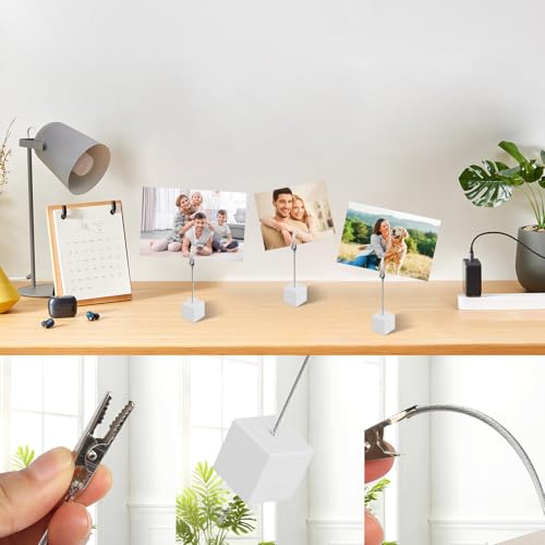 Fotohalter mit Klammern 20 Stück Tischkartenhalter Postkartenhalter Holz Fotoständer mit Krokodilklemmen Memo Clip Halter Ständer Zettelhalter Kartenständer für Hausdekoration Party Büro Hochzeits