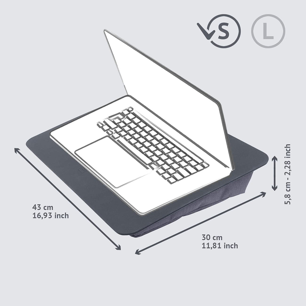 Tucano Comodo Lapdesk Laptop-Arbeitskissen mit Rutschfester Unterlage