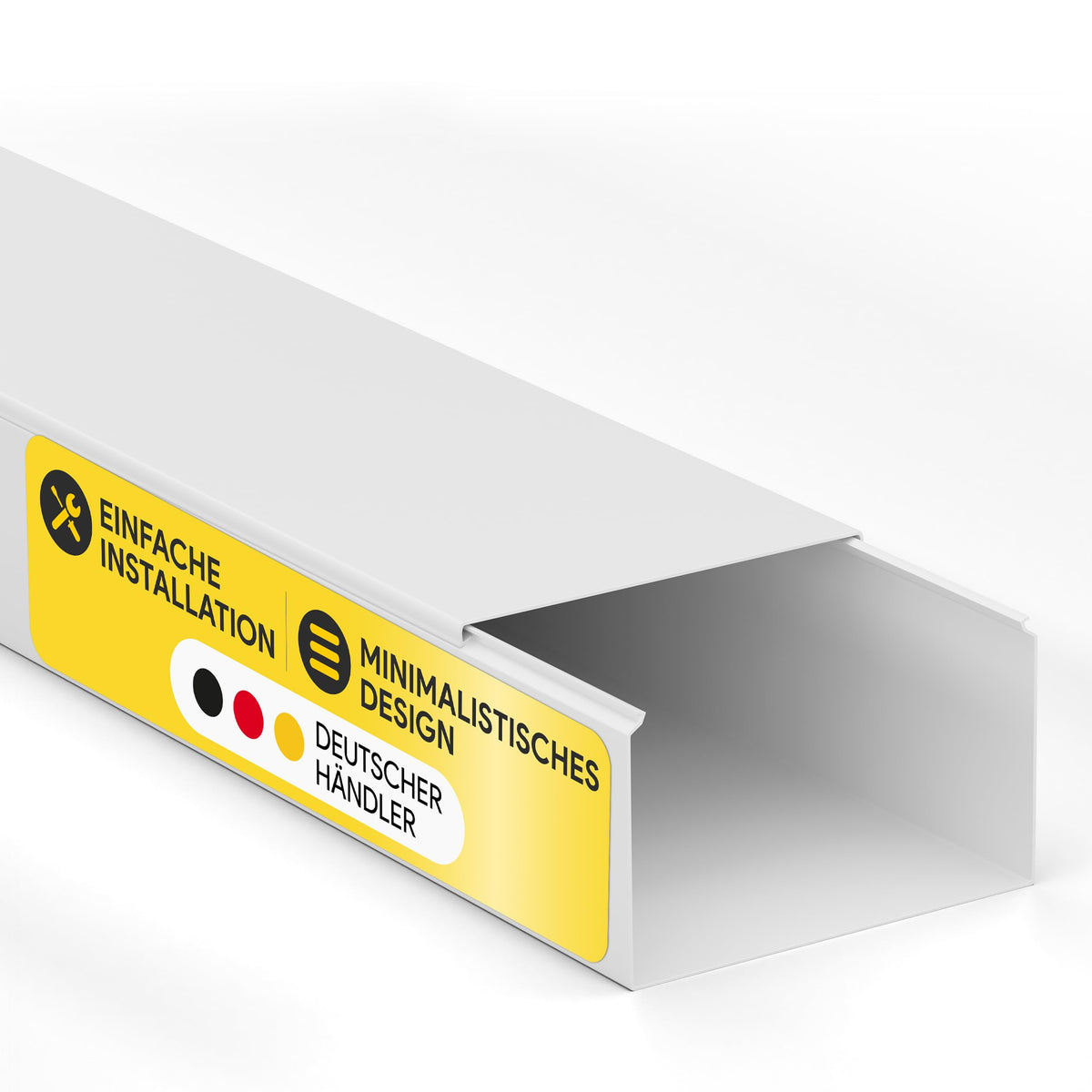 tktrading24 Kabelkanal aus hochwertigem PVC weiß Kabelleiste 2m - 1 Stück - 100x60mm