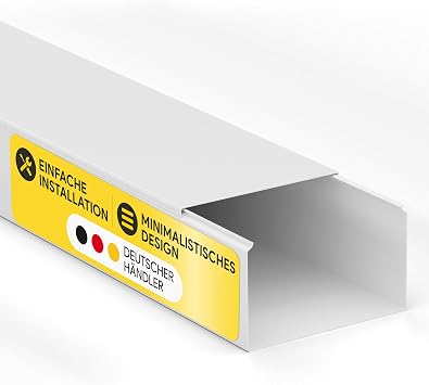tktrading24 Kabelkanal aus hochwertigem PVC weiß Kabelleiste 2m - 1 Stück - 100x60mm