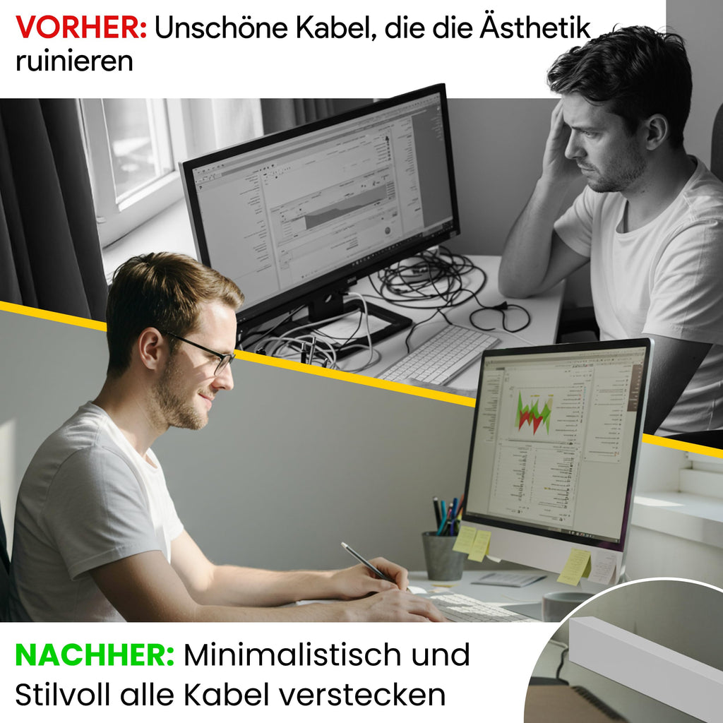 tktrading24 Kabelkanal aus hochwertigem PVC weiß Kabelleiste 2m - 1 Stück - 100x60mm