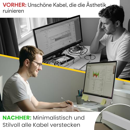 tktrading24 Kabelkanal aus hochwertigem PVC weiß Kabelleiste 2m - 1 Stück - 100x60mm