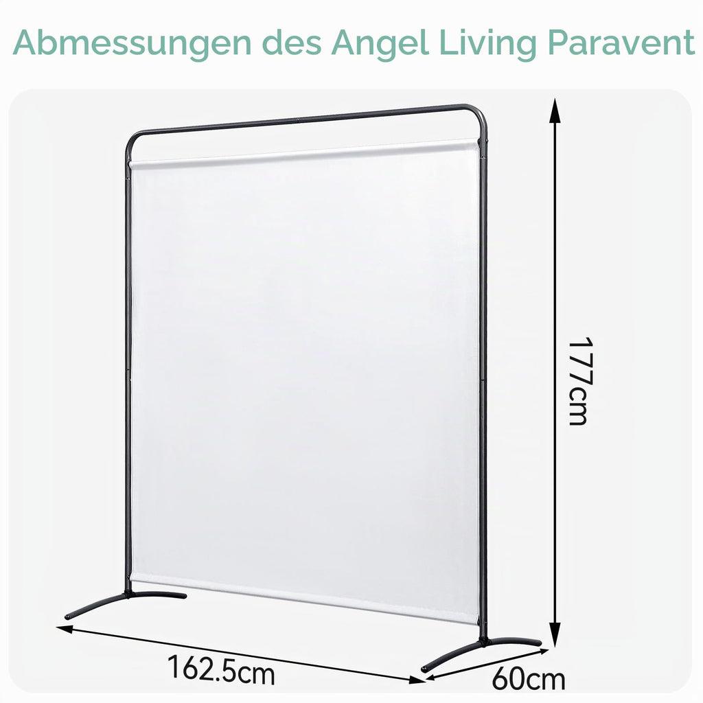 Angel Living Paravent 1 Teilig Raumteiler Freistehend Sichtschutzwand Raumteiler Stellwand Trennwand Sichtschutz für Büros, Balkon,Schlafzimmer,Außengarten,162 x 174cm (Weiß)