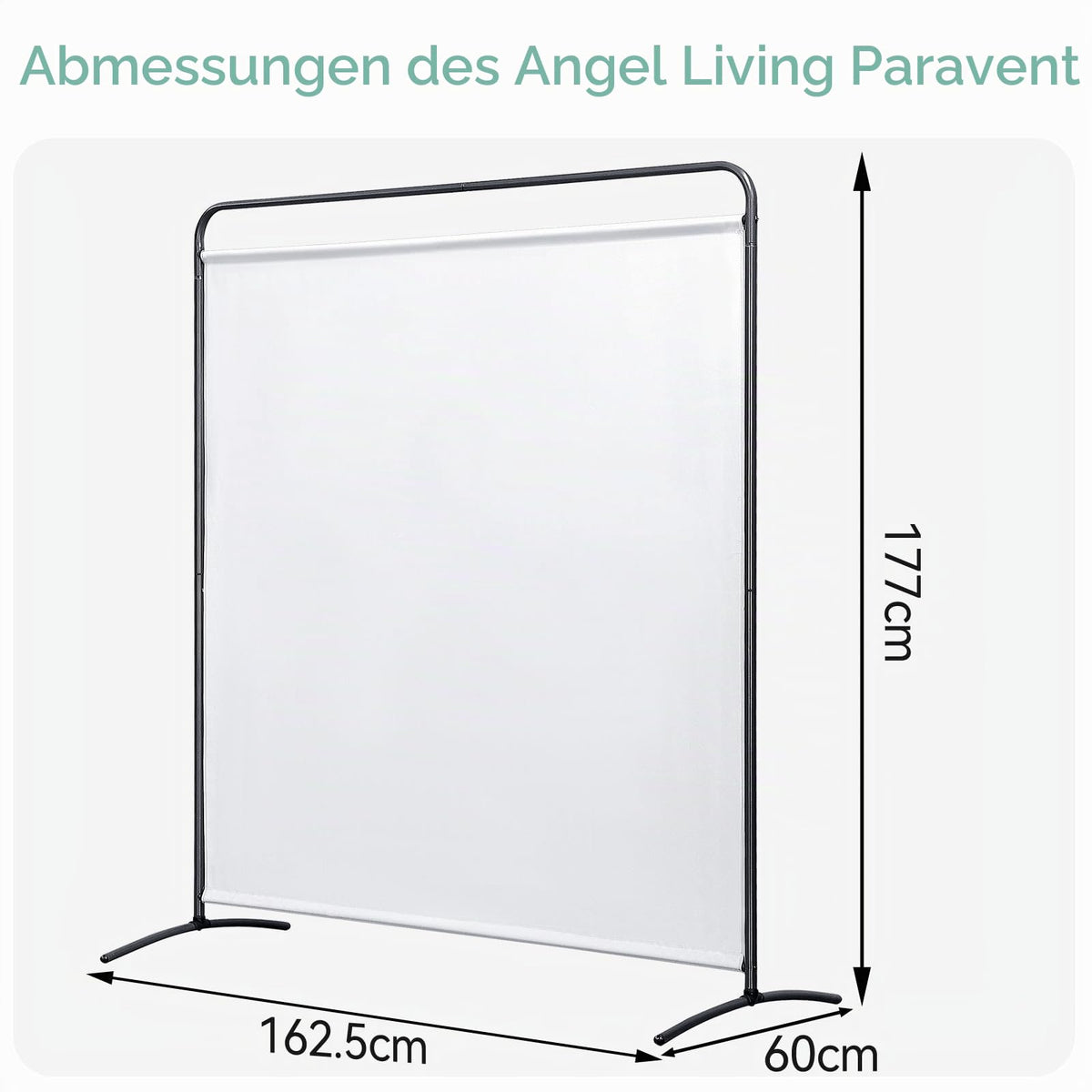 Angel Living Paravent 1 Teilig Raumteiler Freistehend Sichtschutzwand Raumteiler Stellwand Trennwand Sichtschutz für Büros, Balkon,Schlafzimmer,Außengarten,162 x 174cm (Weiß)
