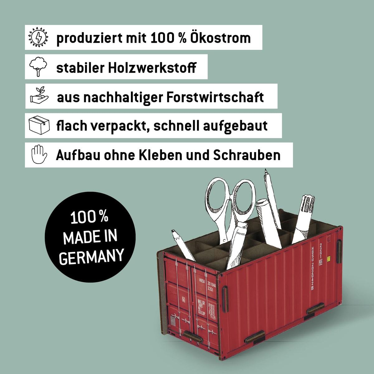 Werkhaus Container Penbox rot