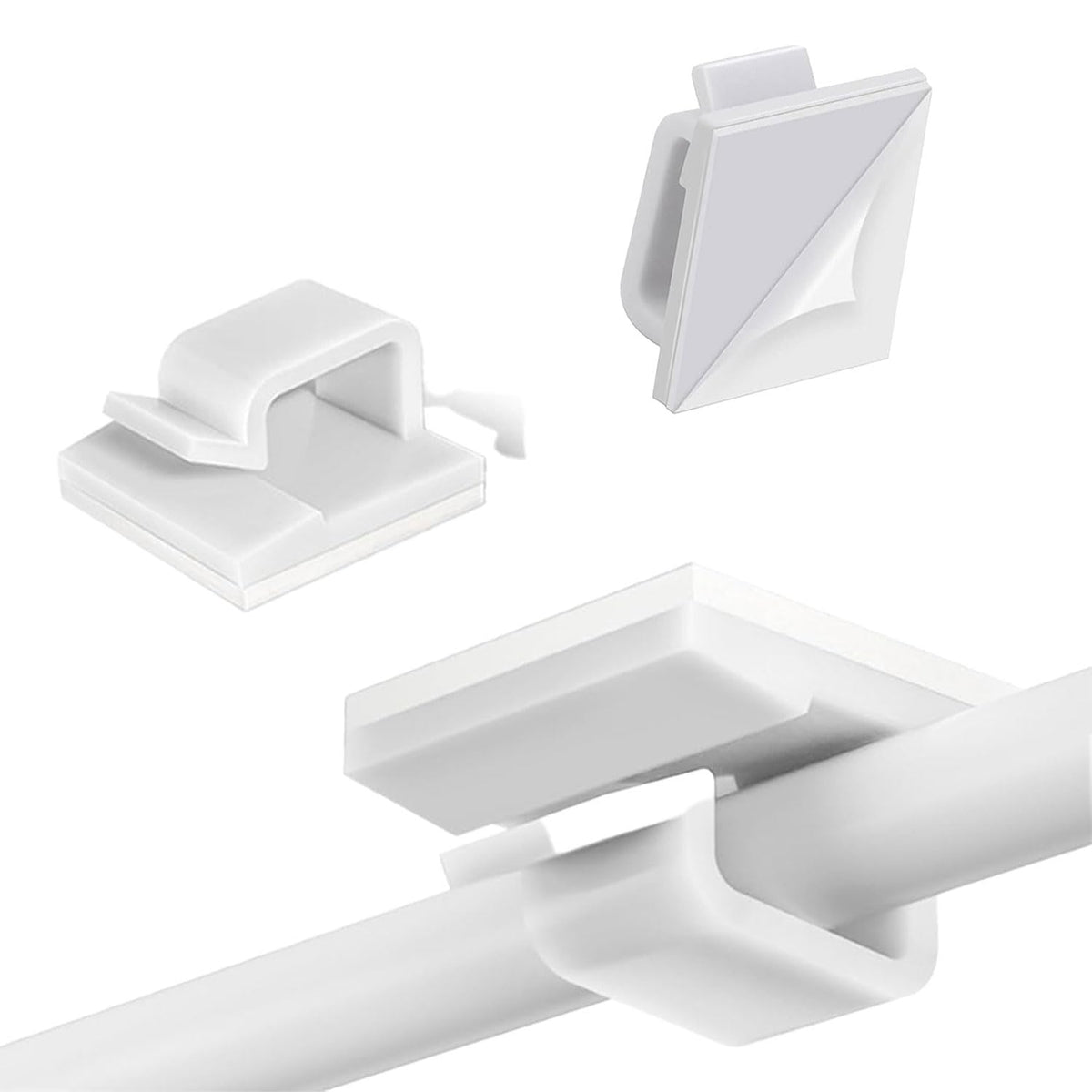 40 Stück Kabelhalter, Kabelführung Organizer Kabelclips Selbstklebend Outdoor Kabelklemmen, Kabel Haken Draht Halter für Kabelmanagement - Kabelbefestigung Lichterkette (Weiß)