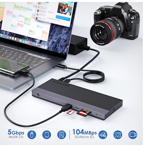 WAVLINK USB C 13-IN-1 Docking Station Triple Display mit 100W Netzteil