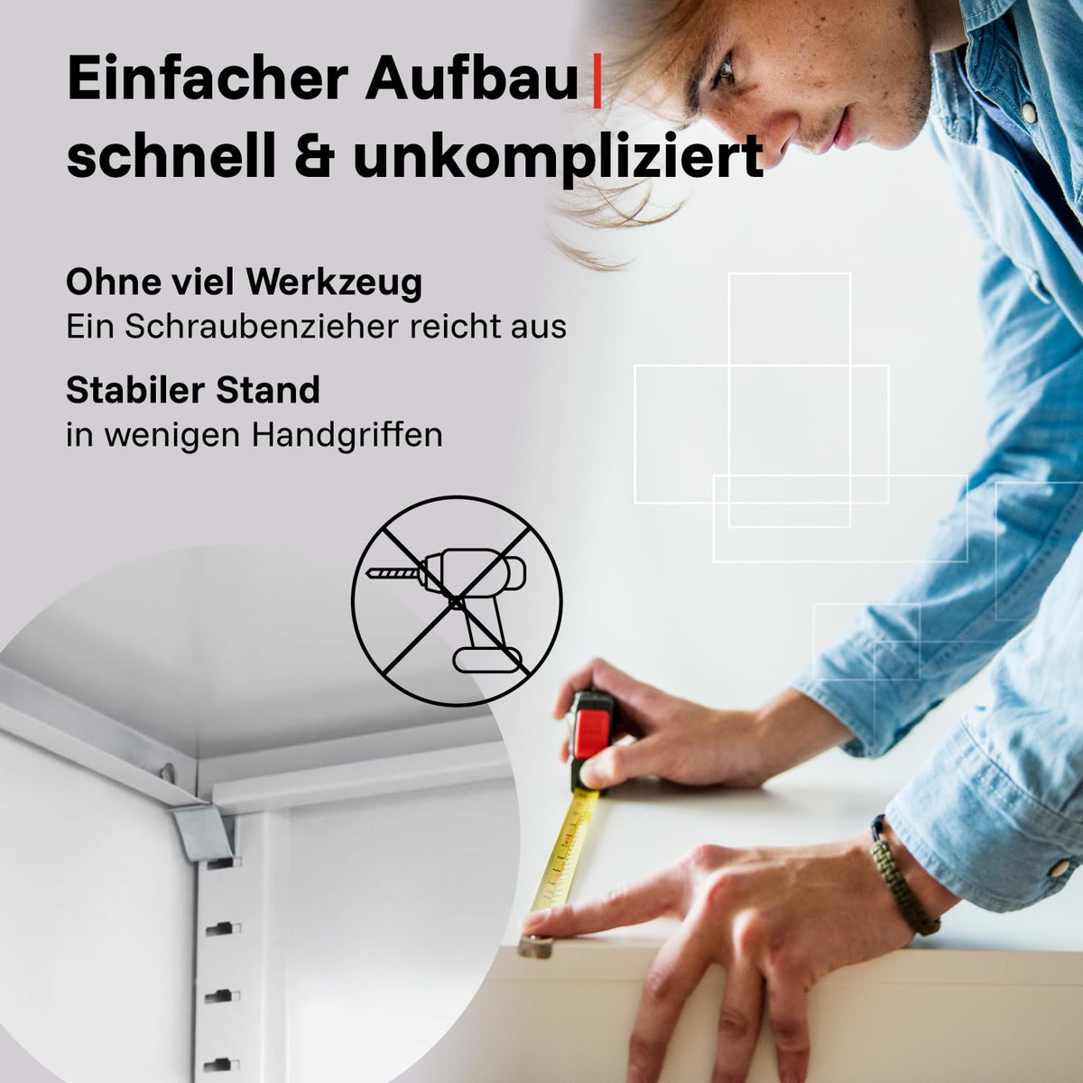LagerZwei Mehrzweckschrank 185x50x50cm I Metallschrank, 4 Fachböden I Aktenschrank abschließbar I Robuster Allzweckschrank als Spind, Werkstattschrank & Kellerschrank I Stahlschrank blau-weiß