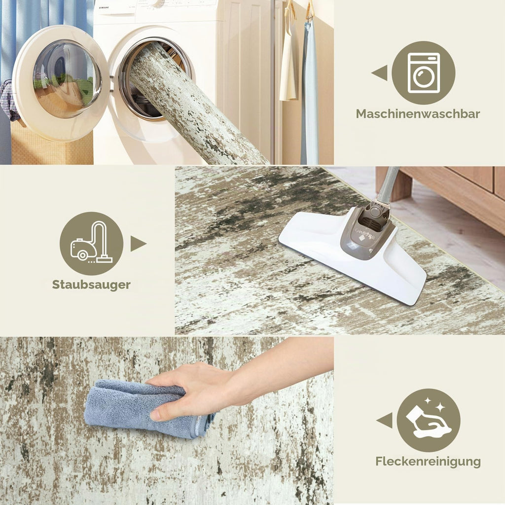 Cekene Teppich Bürostuhl Geeignet Bodenschutzmatte 120x150cm Taupe Rutschfeste Bodenschutzmatte Bürostuhl für Hartböden Abstrakt Bürostuhl Unterlage Schreibtischstuhl Unterlage für Laminat und Fliesen