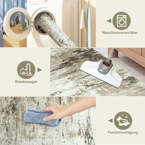 Cekene Teppich Bürostuhl Geeignet Bodenschutzmatte 120x150cm Taupe Rutschfeste Bodenschutzmatte Bürostuhl für Hartböden Abstrakt Bürostuhl Unterlage Schreibtischstuhl Unterlage für Laminat und Fliesen