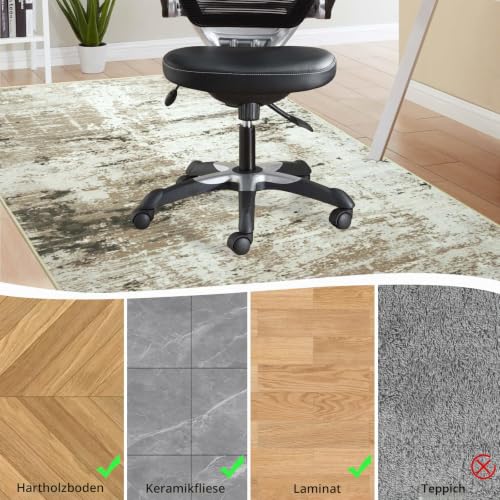 Cekene Teppich Bürostuhl Geeignet Bodenschutzmatte 120x150cm Taupe Rutschfeste Bodenschutzmatte Bürostuhl für Hartböden Abstrakt Bürostuhl Unterlage Schreibtischstuhl Unterlage für Laminat und Fliesen
