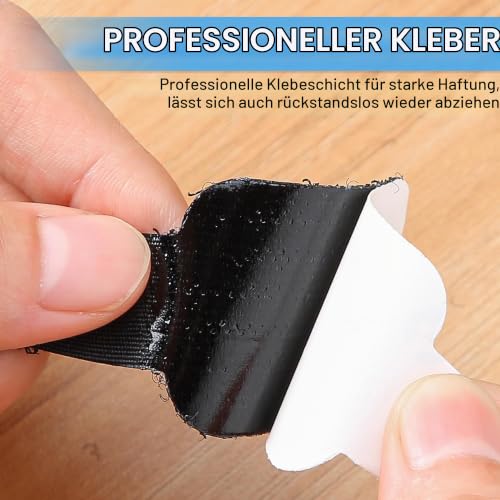 60 Stück Kabelbinder Selbstklebend, Kabel-Organizer, Kabelbinder Selbstklebend Klettband Kabel Organizer, für Kabelführung, Schreibtisch Organizer für Cable Management im Büro, Homeoffice