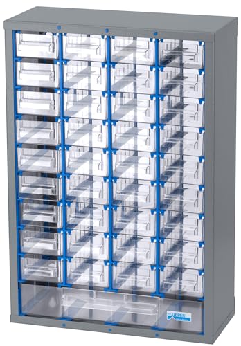 Küpper Kleinteilemagazin 50098, Stabiler Magazinschrank aus Stahlblech mit 37 Schubladen, Werkstatt-Organizer zur Wandmontage, 32 x 47 x 14 cm,