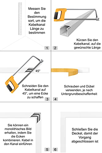 CILSON Kabelkanal, 15x10 mm, 10x1 m, Weiß, selbstklebend