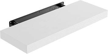 STOREMIC 40 cm MDF Wandregal mit unsichtbaren Halterungen, 1er-Set, Weiß