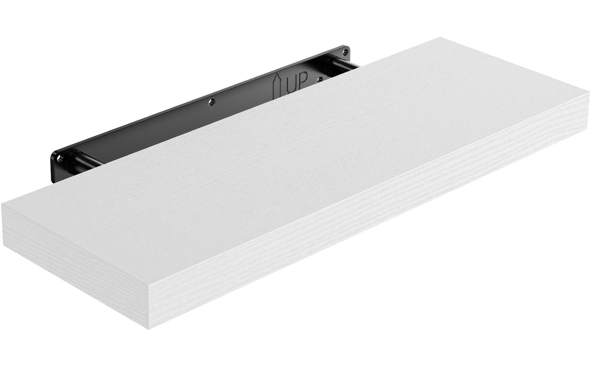 STOREMIC 40 cm MDF Wandregal mit unsichtbaren Halterungen, 1er-Set, Weiß