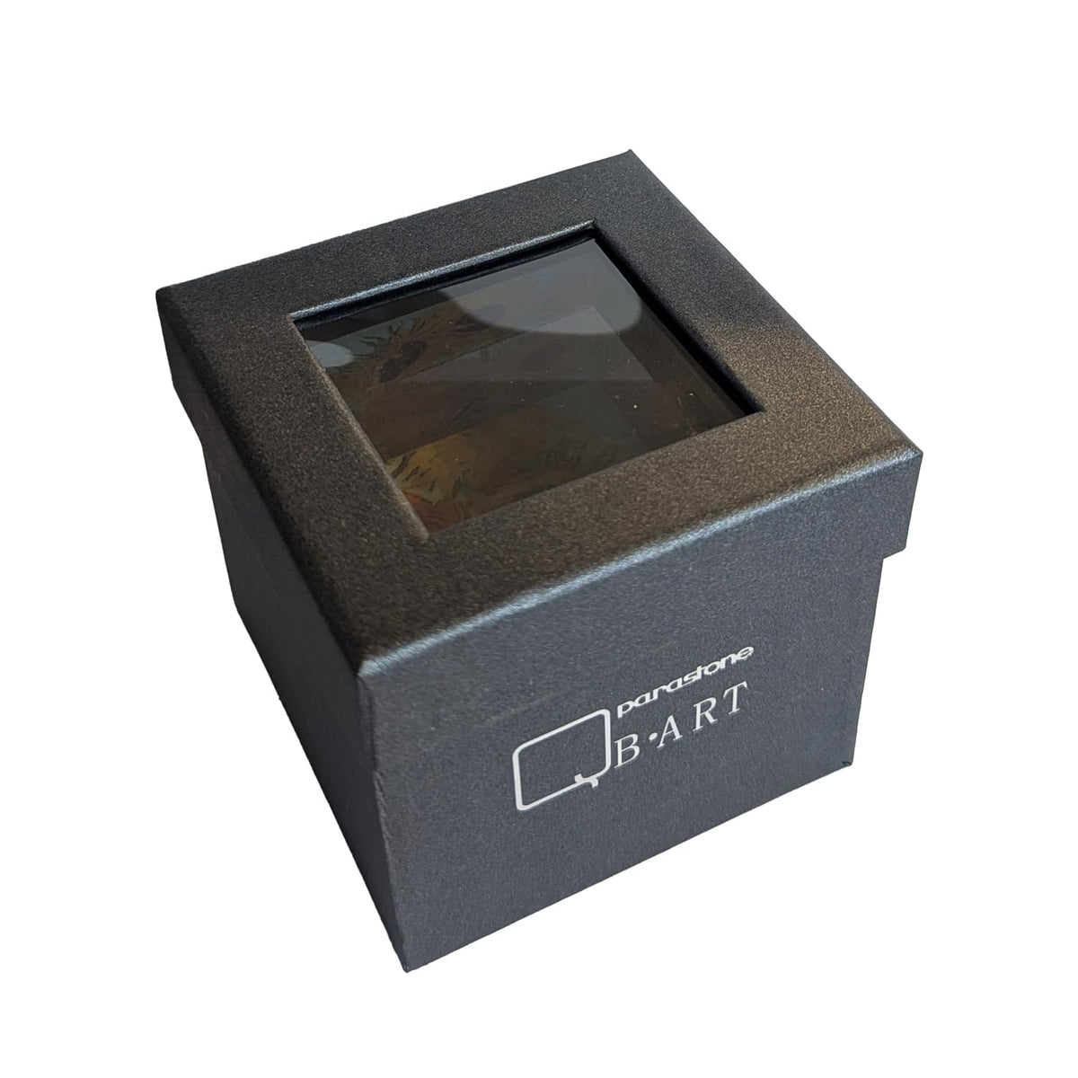 Rechteckiger Briefbeschwerer in quadratischem Design aus Glas, MONDRIAN – Komposition, 6 x 6 cm