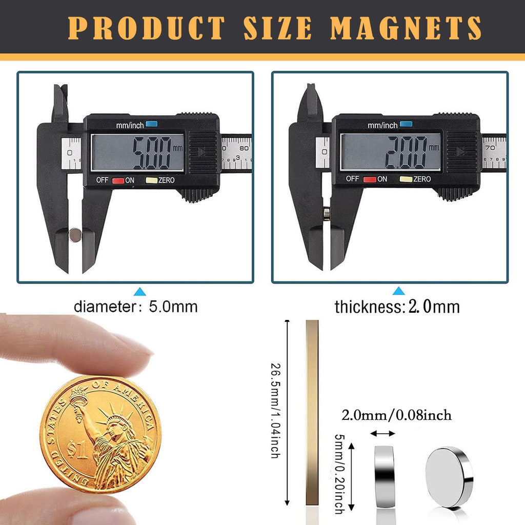 100 Stück Neodym Magnete Extra Stark, 5 x 2mm Magnet Für Magnettafel, Rund Kleine Mini Starke Magneten, Vernickelter Stahl Kühlschrank Magnete Für Haus, Büro und Schule, Silber