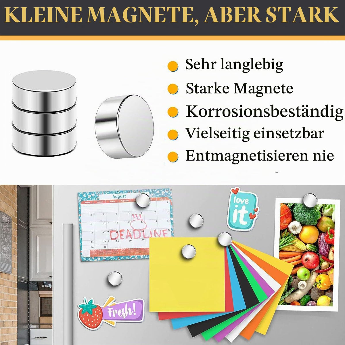 100 Stück Neodym Magnete Extra Stark, 5 x 2mm Magnet Für Magnettafel, Rund Kleine Mini Starke Magneten, Vernickelter Stahl Kühlschrank Magnete Für Haus, Büro und Schule, Silber