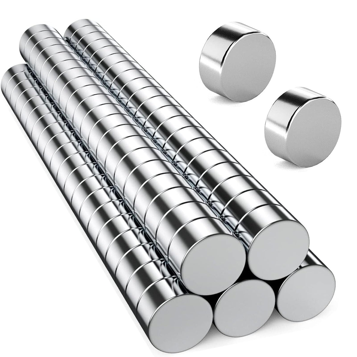 100 Stück Neodym Magnete Extra Stark, 5 x 2mm Magnet Für Magnettafel, Rund Kleine Mini Starke Magneten, Vernickelter Stahl Kühlschrank Magnete Für Haus, Büro und Schule, Silber