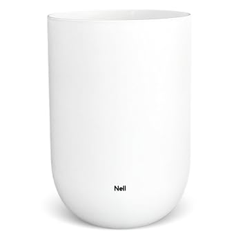 Nell Papierkorb 10L | Weiß | Moderner Mülleimer ohne Deckel | Minimalistisches & elegantes Design | ideal fürs Büro, Badezimmer & Wohnzimmer