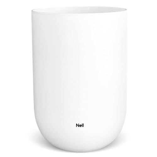 Nell Papierkorb 10L | Weiß | Moderner Mülleimer ohne Deckel | Minimalistisches & elegantes Design | ideal fürs Büro, Badezimmer & Wohnzimmer