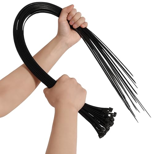 Kabelbinder Schwarz 900mm x 9mm Extra Lang Schwerlast Nylon 66 Kabelbinder UV Beständig Für Industrie Werkstatt Garten Kabelmanagement 20 Stück