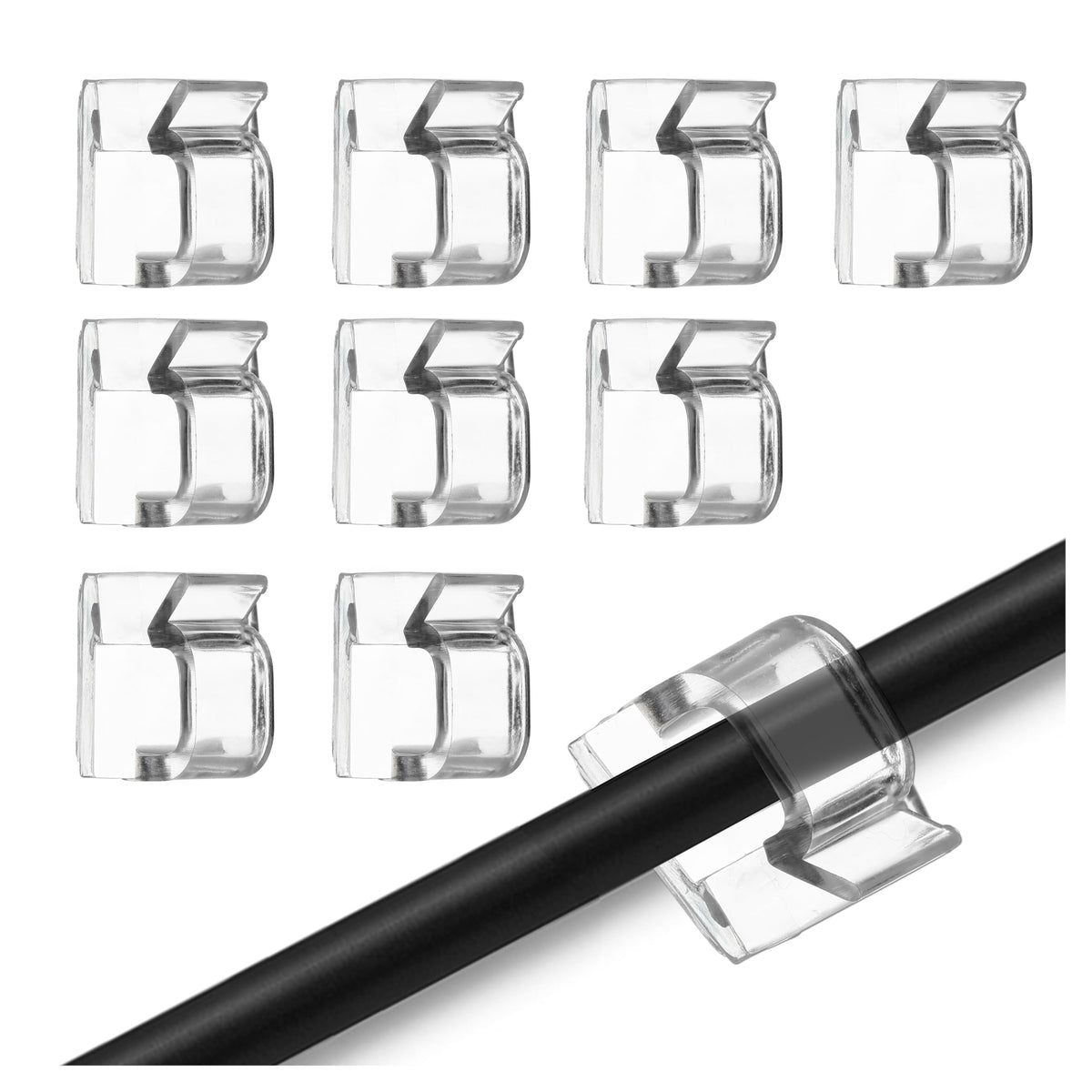 Nordstern Kabelhalter 50er Pack - Selbstklebende Kabelclips - Ideale Kabelbefestigung, Kabelmanagement, Kabelorganisator für den Schreibtisch und Lichterkette