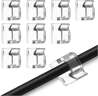 Nordstern Kabelhalter 50er Pack - Selbstklebende Kabelclips - Ideale Kabelbefestigung, Kabelmanagement, Kabelorganisator für den Schreibtisch und Lichterkette