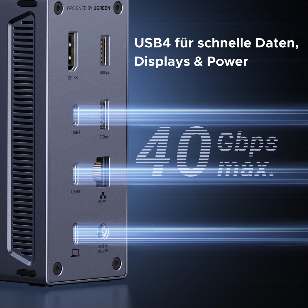UGREEN Revodok Max 40Gbps MacBook Docking Station, Dual 8K Display, 180W