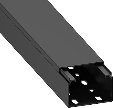 Cablecoach Habengut CC10113 Kabelkanal (mit Montagelochung im Boden) 40x60 mm aus PVC, Farbe: Schwarz, Länge 1 m