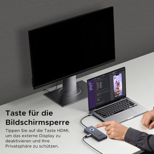 UGREEN 10Gbps USB C Hub, USB C Adapter mit 4K HDMI, Gigabit Ethernet