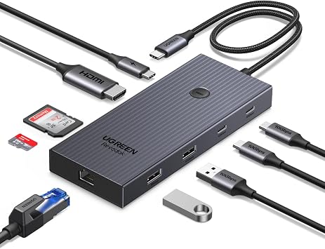 UGREEN 10Gbps USB C Hub, USB C Adapter mit 4K HDMI, Gigabit Ethernet