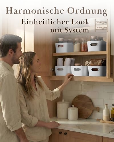 VMbathrooms Aufbewahrungsboxen mittelgroß 10er-Set Weiß Größe M BPA-frei