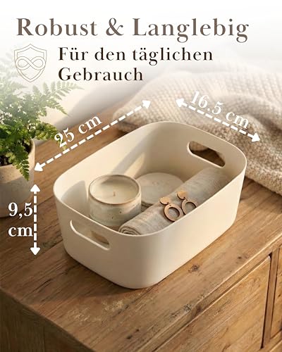 VMbathrooms Aufbewahrungsboxen mittelgroß 10er-Set Weiß Größe M BPA-frei