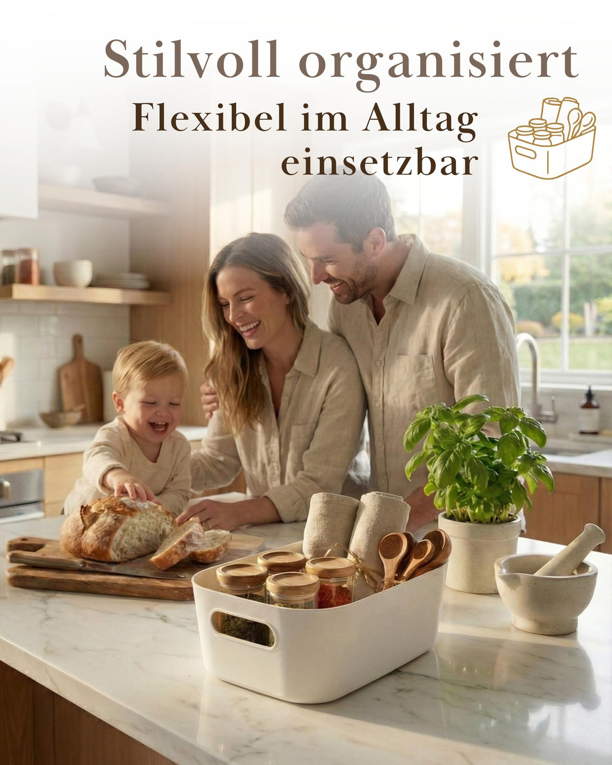 VMbathrooms Aufbewahrungsboxen mittelgroß 10er-Set Weiß Größe M BPA-frei