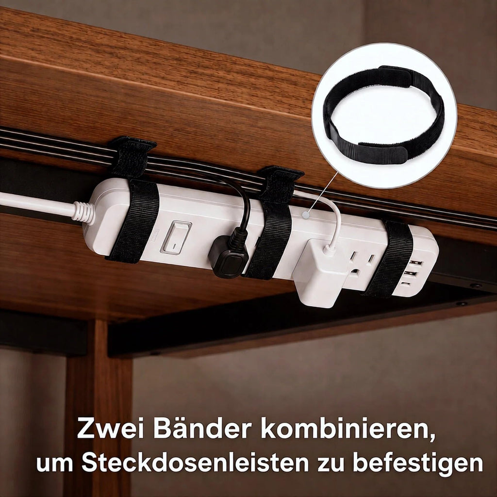 Abnii 30 Paar Kabelmanagement unter dem Schreibtisch, Schwarz