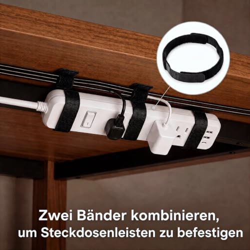 Abnii 30 Paar Kabelmanagement unter dem Schreibtisch, Schwarz