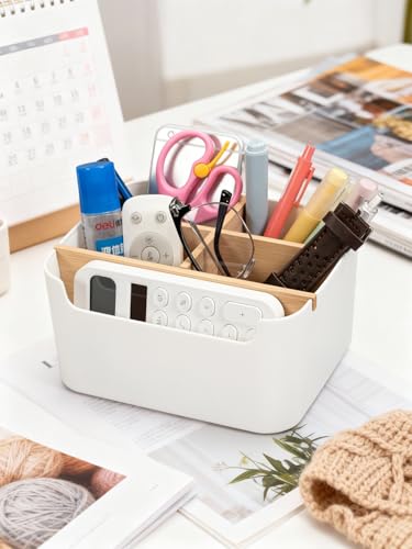 Kunoli Stifte Schreibtisch Organizer, Zahnbürstenhalter (Weiß-2 stück)