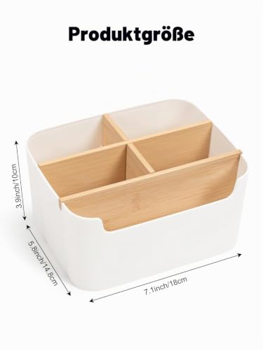 Kunoli Stifte Schreibtisch Organizer, Zahnbürstenhalter (Weiß-2 stück)