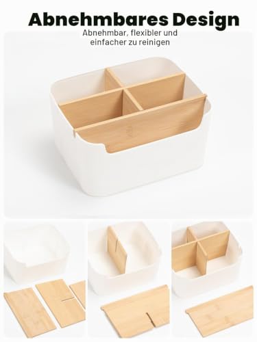Kunoli Stifte Schreibtisch Organizer, Zahnbürstenhalter (Weiß-2 stück)
