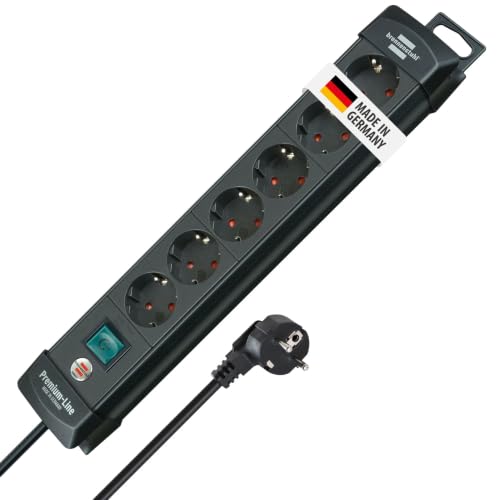 Brennenstuhl Premium-Line, Steckdosenleiste 6-Fach für die Wandmontage, 3m