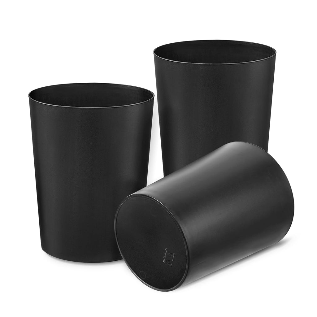 Cetomo 7.2L*3 Mülleimer, Abfalleimer, Papierkorb, Müllbehälter, Plastikmülleimer, Abfallbehälter für Papierabfall, Büro, Schlafzimmer, Kunststoff (PP), Schwarz, 7.2L (21 x 17.3 x 26.5 cm), 3er Set