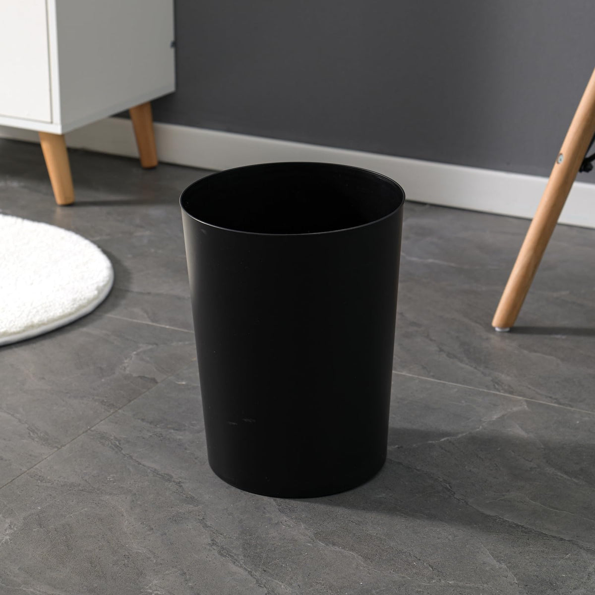 Cetomo 7.2L*3 Mülleimer, Abfalleimer, Papierkorb, Müllbehälter, Plastikmülleimer, Abfallbehälter für Papierabfall, Büro, Schlafzimmer, Kunststoff (PP), Schwarz, 7.2L (21 x 17.3 x 26.5 cm), 3er Set