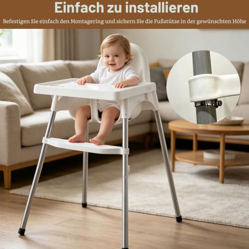 Hochstuhl Fußstütze, Verstellbare Fußstütze Rutschfeste Fußbank für Kinderstuhl Ergonomische Fußstütze für Hochstuhl mit Halterung, Hochstuhl Zubehör für Kleinkinder Beim Essen